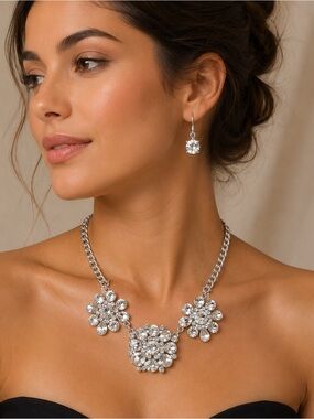 k&m accessory statement necklace + earrings set sep sale
